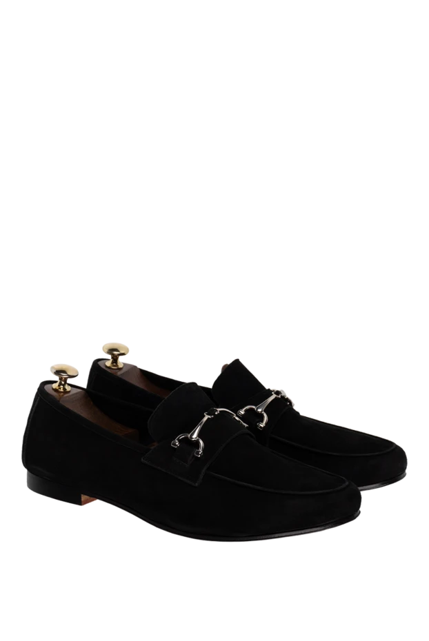 Andrea Ventura men's black suede loafers with horsebit metal buckle 149833 - photo 3
