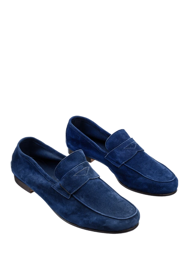 Andrea Ventura sapphire blue suede penny loafers for men 149842 - photo 3