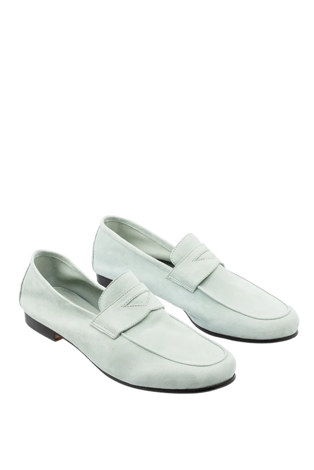 Andrea Ventura glacier blue suede penny loafers for men 149850 - photo 3