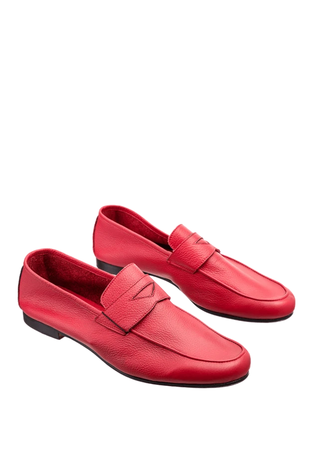 Andrea Ventura red leather loafers for men 149857 - photo 3