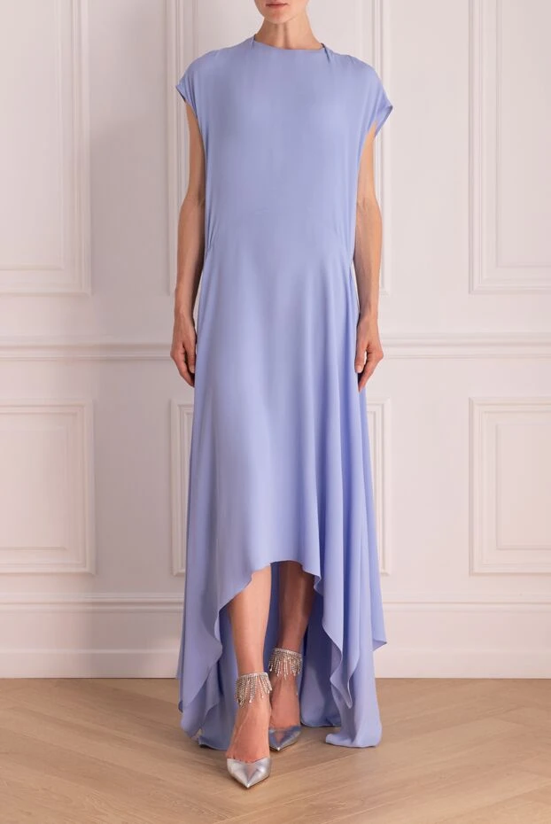 Erika Cavallini woman blue acrylic and silk dress for women купить с ценами и фото 149895 - photo 2