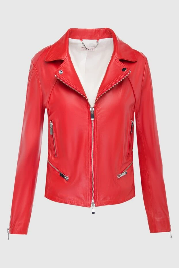 Fleur de Paris woman women's red genuine leather jacket купить с ценами и фото 149901 - photo 1