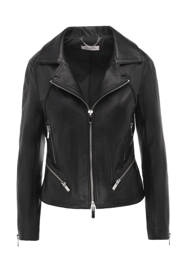 Fleur de Paris woman women's black genuine leather jacket купить с ценами и фото 149902 - photo 1