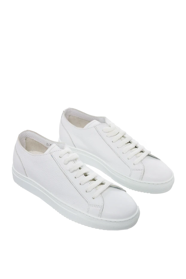 Doucal`s минималистичные кожаные сникеры белого цвета на тонкой подошве
 149907 - фото 3