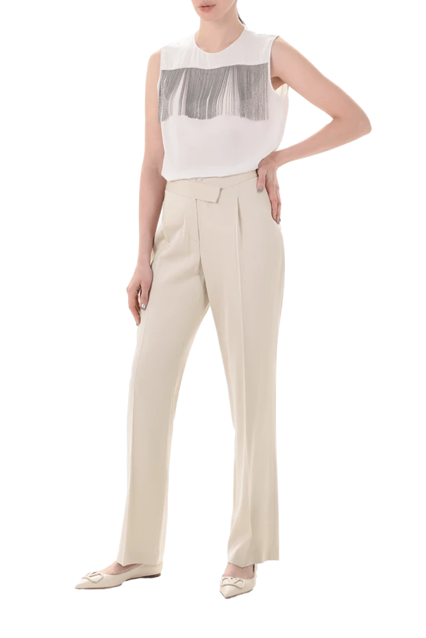 Max&Moi women's classic high-waisted pants white 149941 - photo 2