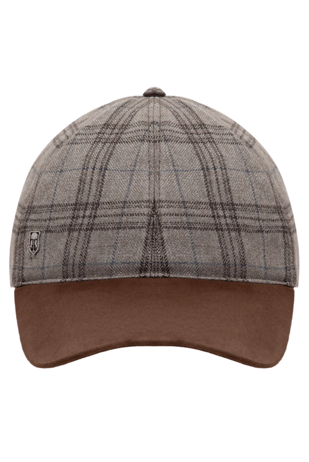 Corneliani man cap made of silk, cashmere and genuine leather beige for men купить с ценами и фото 150004 - photo 1