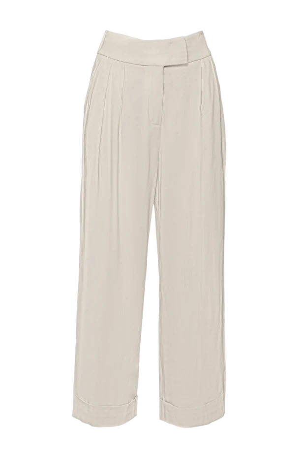 Peserico woman beige viscose trousers for women купить с ценами и фото 150050 - photo 1