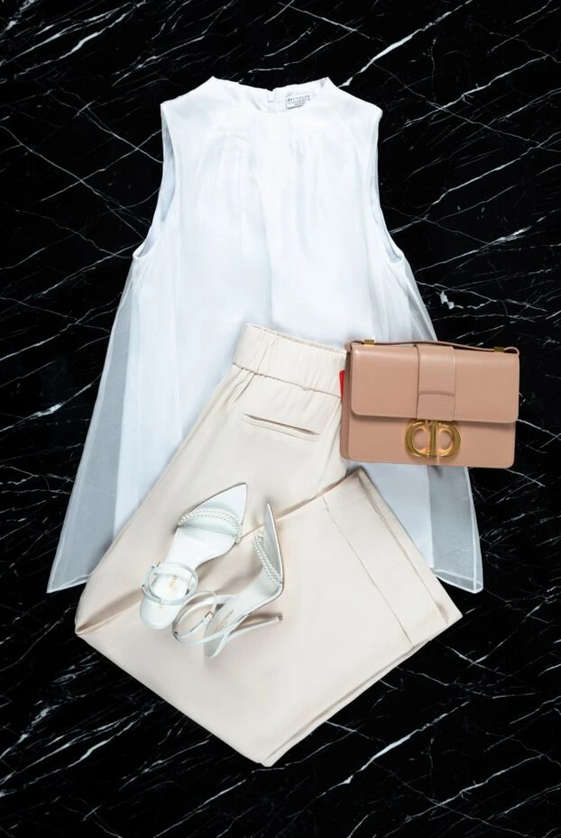 Peserico әйелдерге арналған кең кроуды шалбар бежевый 150050 - фото 2