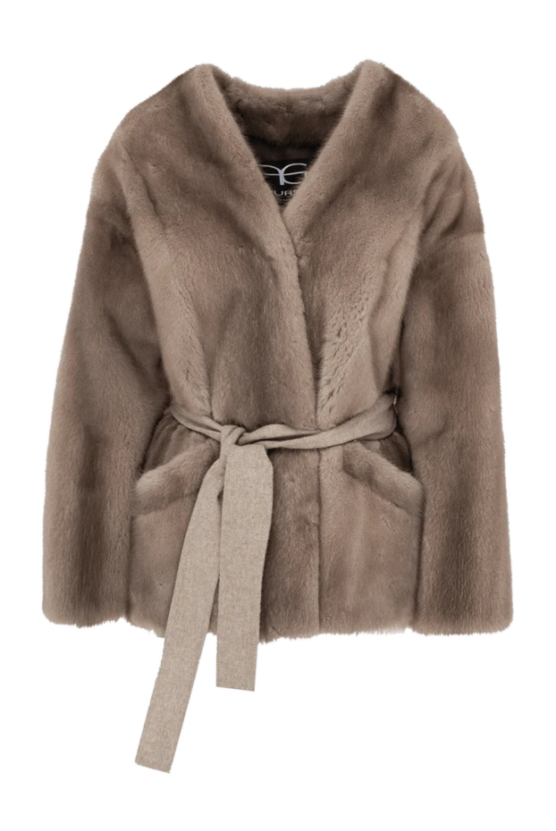 FG Furs woman women's beige mink fur coat купить с ценами и фото 150086 - photo 1