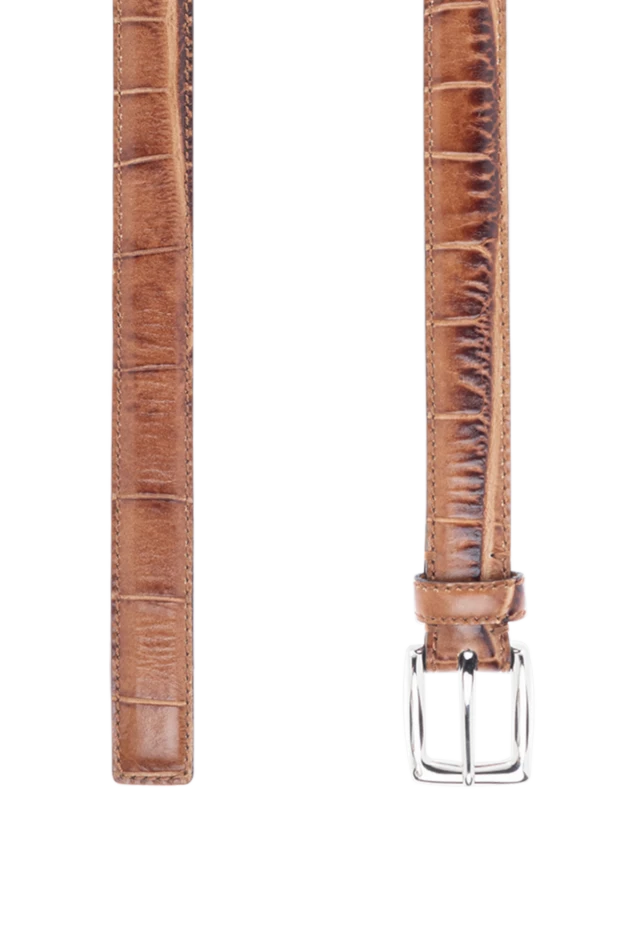 Ermanno Scervino women's narrow brown belt made of textured leather 150147 - photo 3