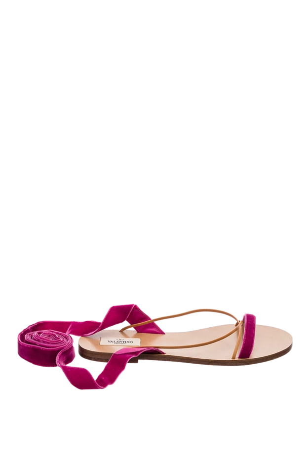 Valentino woman pink leather and velor sandals for women купить с ценами и фото 150169 - photo 1