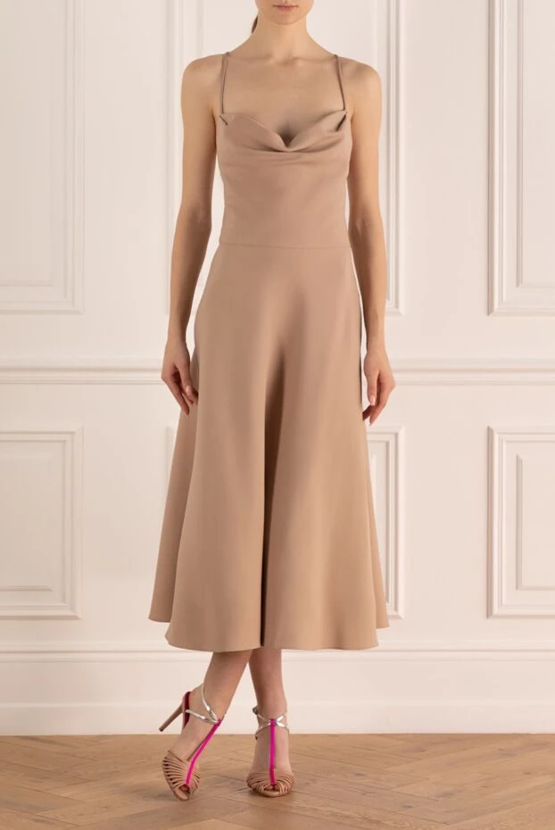 Valentino woman beige wool and silk dress for women купить с ценами и фото 150189 - photo 2