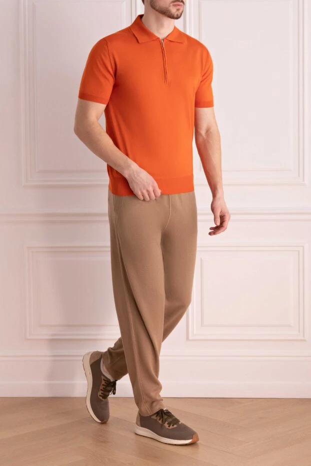 Cesare di Napoli man cotton polo orange for men купить с ценами и фото 150212 - photo 2