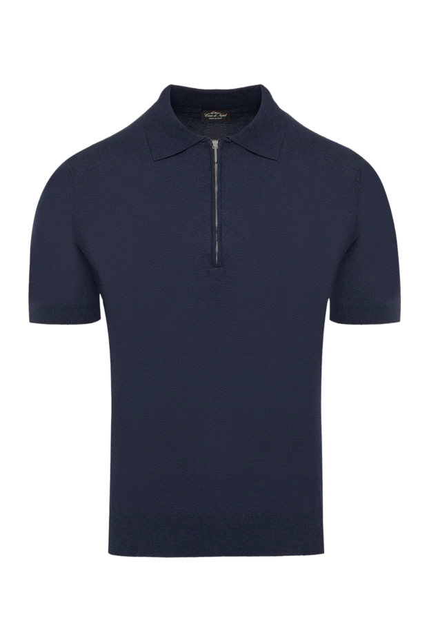 Cesare di Napoli man cotton polo blue for men купить с ценами и фото 150214 - photo 1