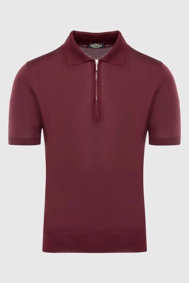 Cesare di Napoli man silk polo burgundy for men купить с ценами и фото 150220 - photo 1