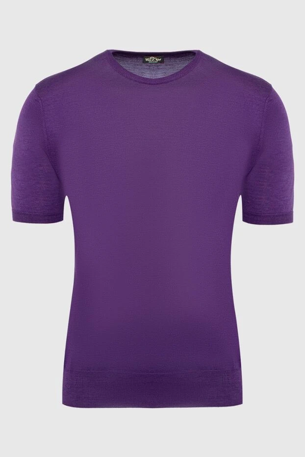 Cesare di Napoli man short sleeve jumper in cotton and silk purple for men купить с ценами и фото 150227 - photo 1