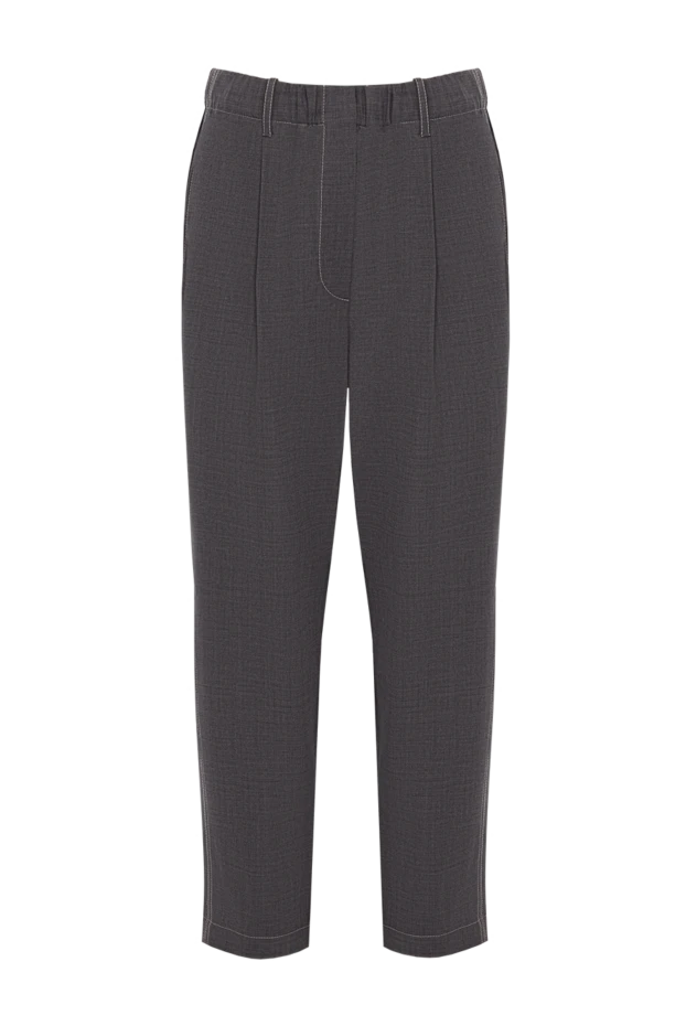 Brunello Cucinelli woman gray wool and polyamide trousers for women купить с ценами и фото 150300 - photo 1