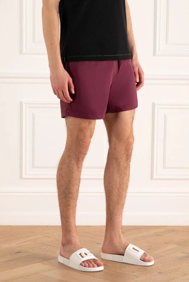 Brunello Cucinelli man beach shorts made of polyamide with elastane burgundy men's 150369 - photo 3