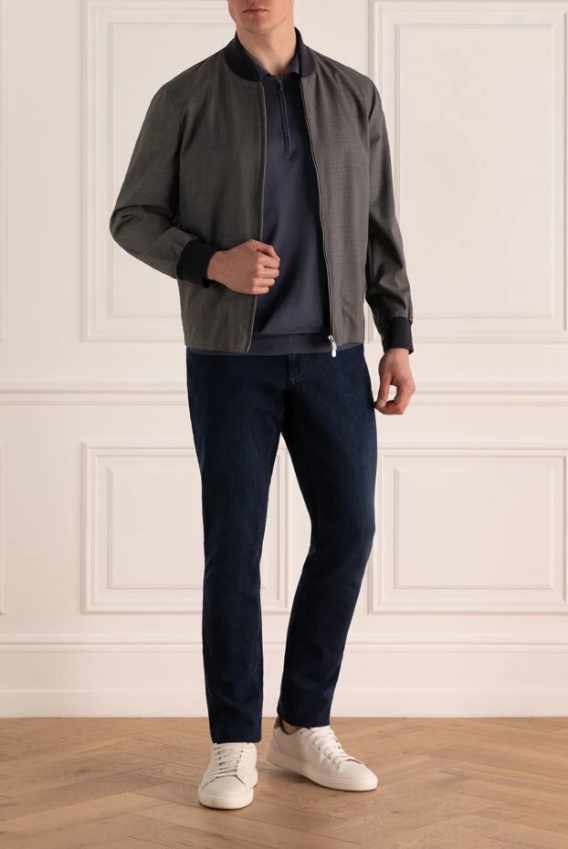 Brunello Cucinelli man gray wool and polyurethane jacket for men купить с ценами и фото 150399 - photo 1