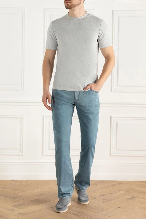 Scissor Scriptor джинсы мужские универсальные голубые с плотной тканью (уценка) 197120 - photo 2