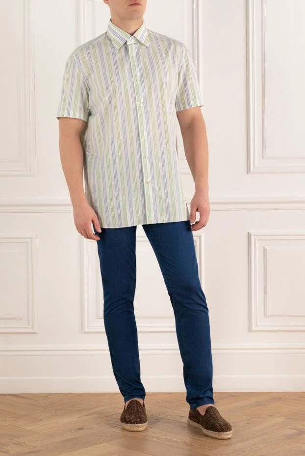 Scissor Scriptor man blue cotton and silk jeans for men купить с ценами и фото 150423 - photo 2