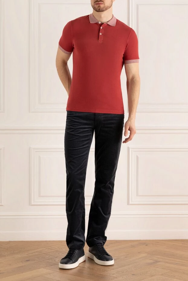 Brunello Cucinelli man cotton polo red for men купить с ценами и фото 150452 - photo 2