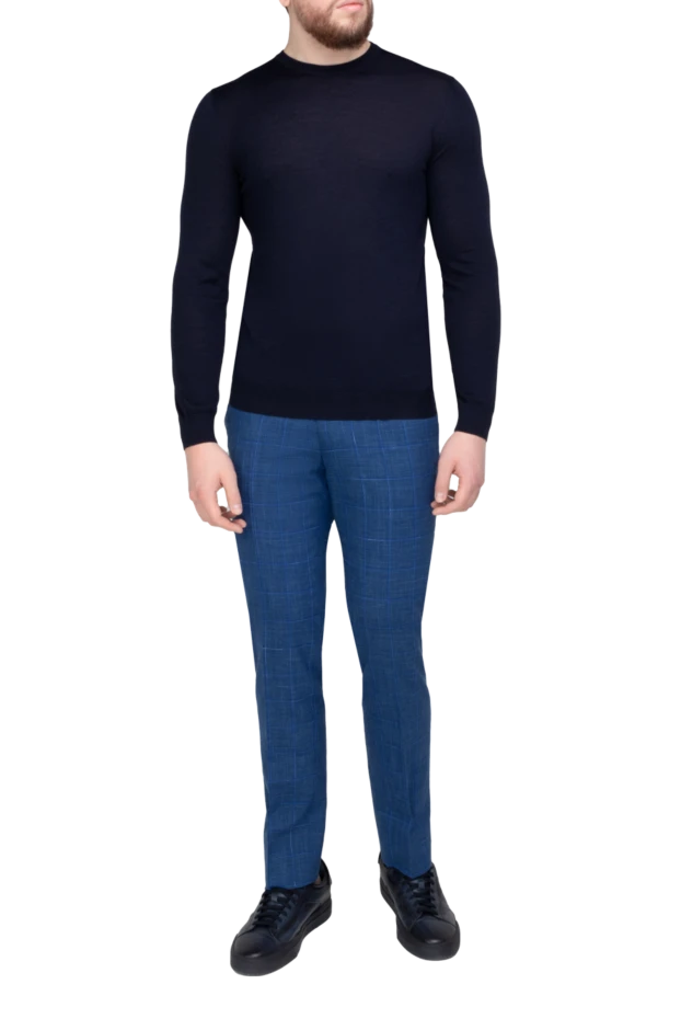 Corneliani man blue trousers for men купить с ценами и фото 150484 - photo 2