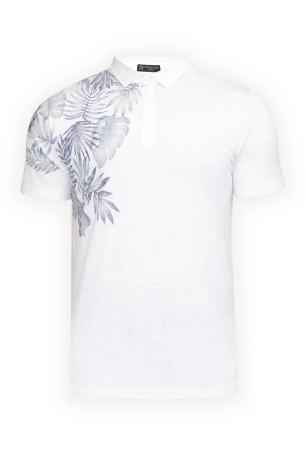 Corneliani man white linen polo for men купить с ценами и фото 150490 - photo 1