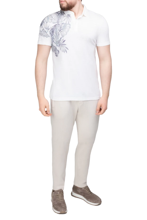 Corneliani man white linen polo for men купить с ценами и фото 150490 - photo 2