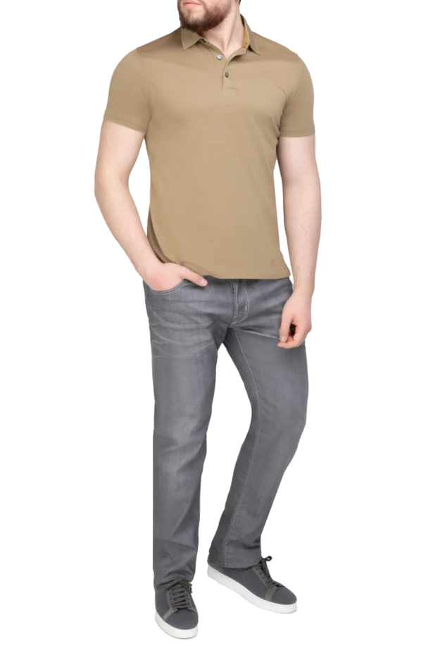 Corneliani man cotton polo brown for men купить с ценами и фото 150495 - photo 2