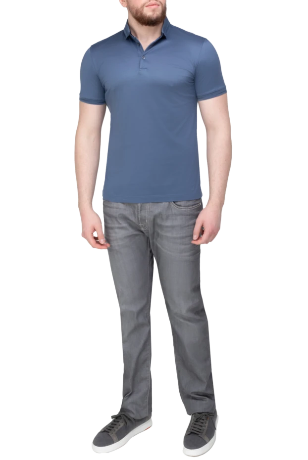 Corneliani man cotton polo blue for men купить с ценами и фото 150499 - photo 2