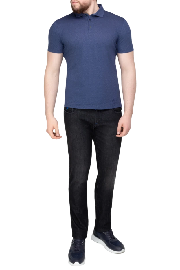 Corneliani man cotton polo blue for men купить с ценами и фото 150501 - photo 2