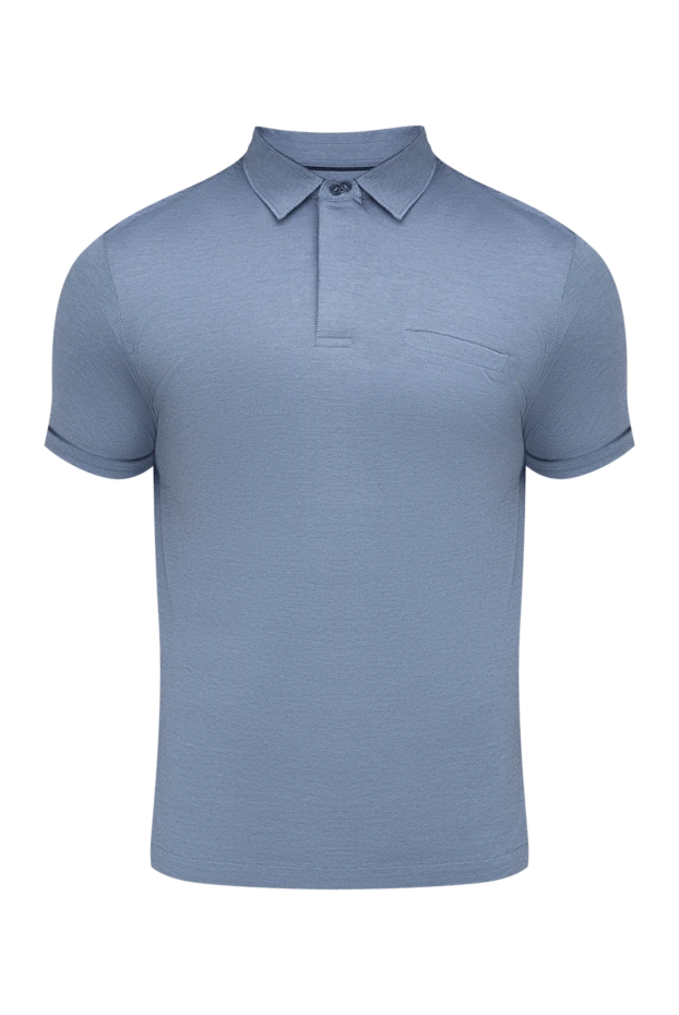 Corneliani man blue cotton polo for men купить с ценами и фото 150505 - photo 1