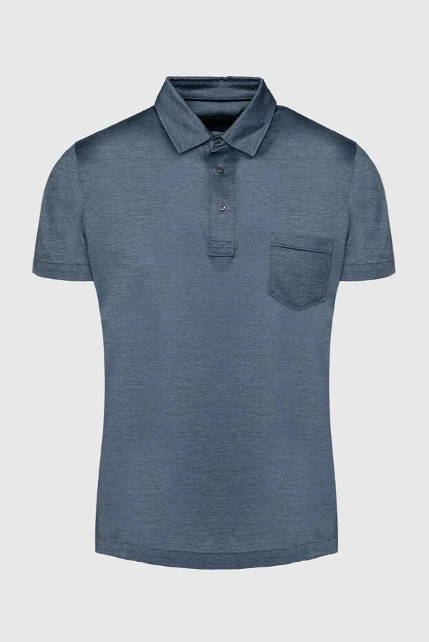 Corneliani man cotton polo blue for men купить с ценами и фото 150509 - photo 1