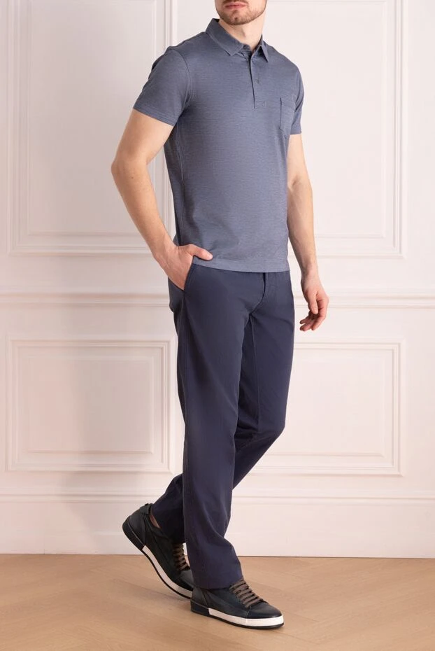 Corneliani man cotton polo blue for men купить с ценами и фото 150509 - photo 2