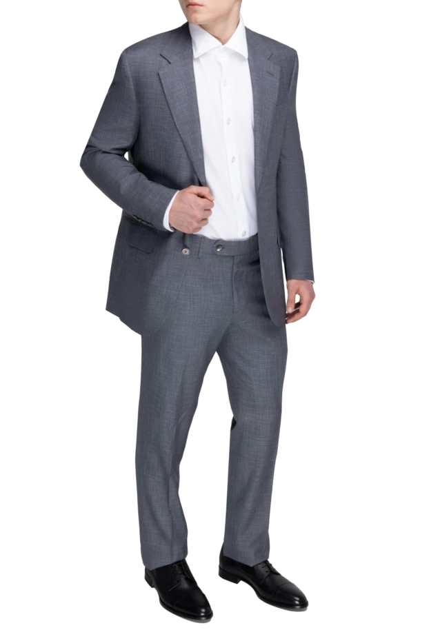 Stefano Ricci костюм мужской из шерсти и шелка серый 150511 - фото 2