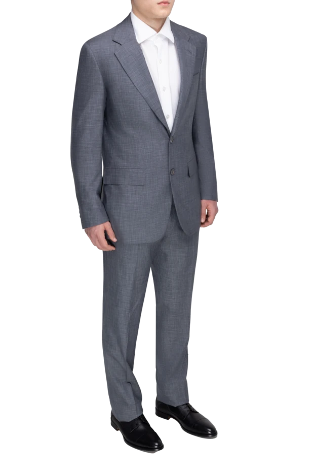 Stefano Ricci костюм мужской из шерсти и шелка серый 150511 - фото 3