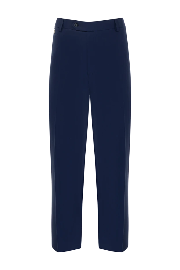 Stefano Ricci классические брюки из лёгкой шерсти в насыщенном синем тоне 150515 - фото 1