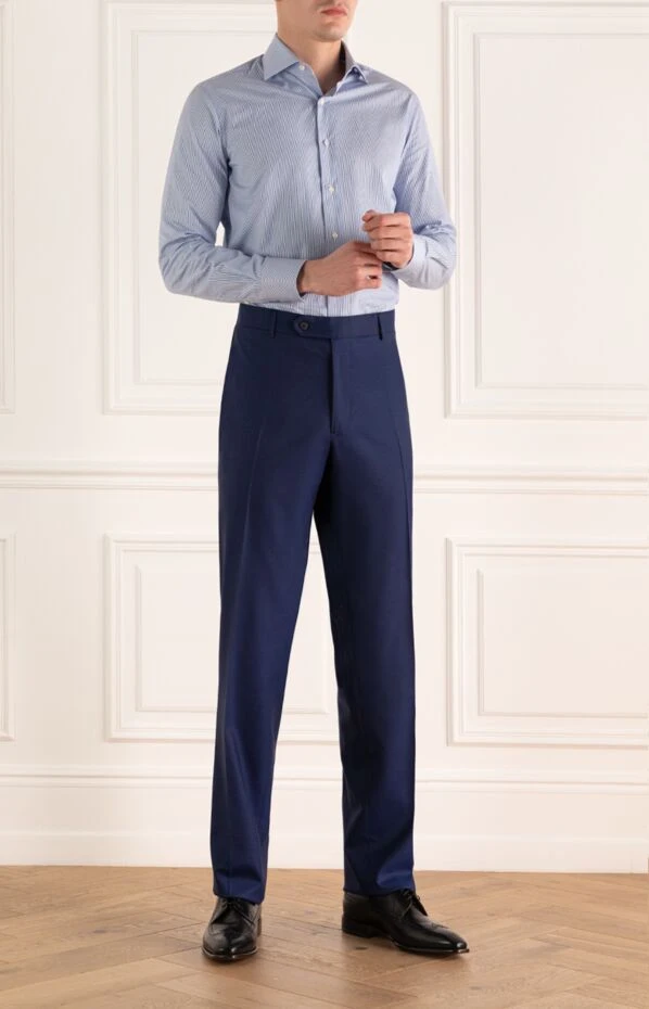 Stefano Ricci таза кесілген және мінсіз жарасымды көк шалбар 150523 - фото 2