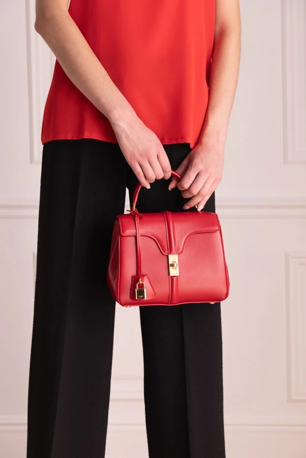 Celine woman red leather bag for women купить с ценами и фото 150541 - photo 2