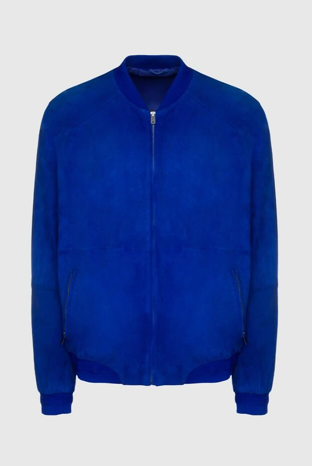 Cesare di Napoli man blue suede jacket for men купить с ценами и фото 150564 - photo 1