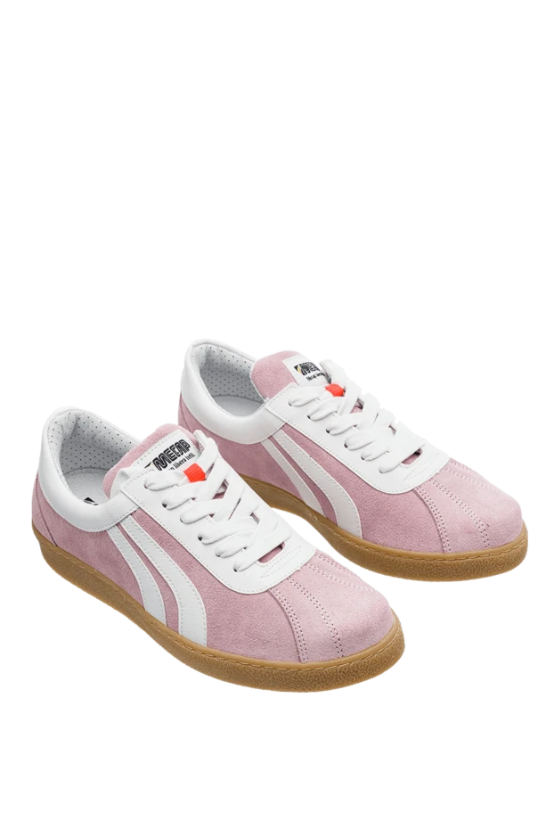 Santoni woman pink suede sneakers for women 174312 - photo 3