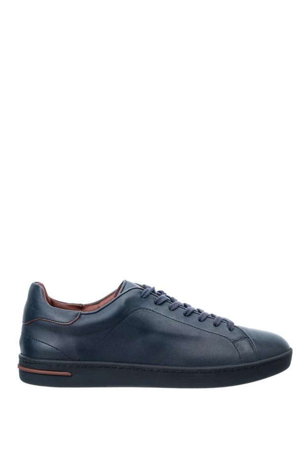 Loro Piana man blue leather sneakers for men купить с ценами и фото 150582 - photo 1