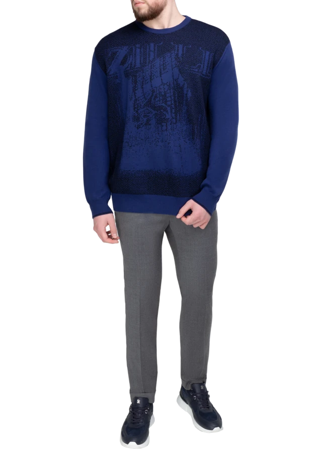 Zilli man cashmere jumper blue for men купить с ценами и фото 150619 - photo 2