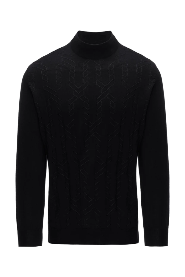 Zilli man men's jumper with a high stand-up collar made of cashmere and silk, black купить с ценами и фото 150620 - photo 1