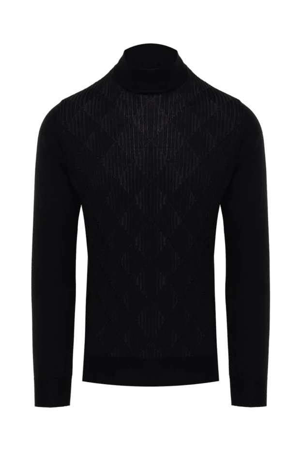 Zilli man men's jumper with a high stand-up collar made of cashmere and silk, black купить с ценами и фото 150628 - photo 1