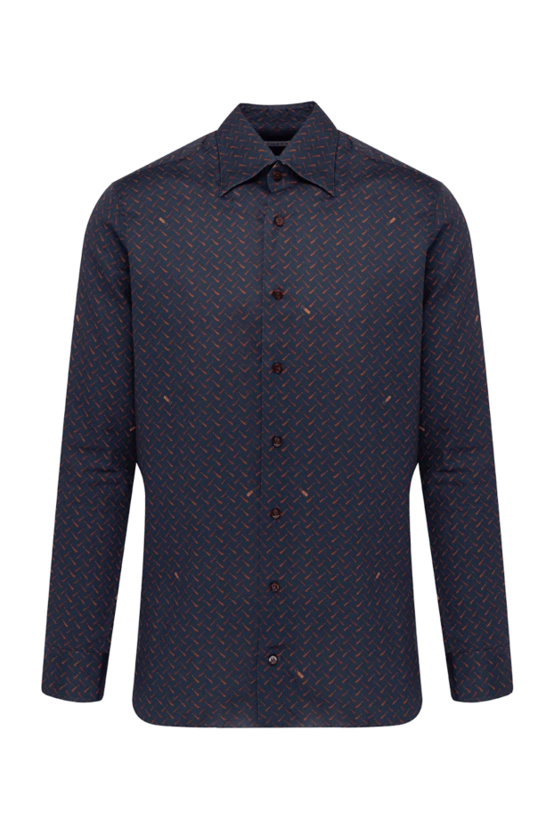 Zilli man blue cotton shirt for men купить с ценами и фото 150636 - photo 1