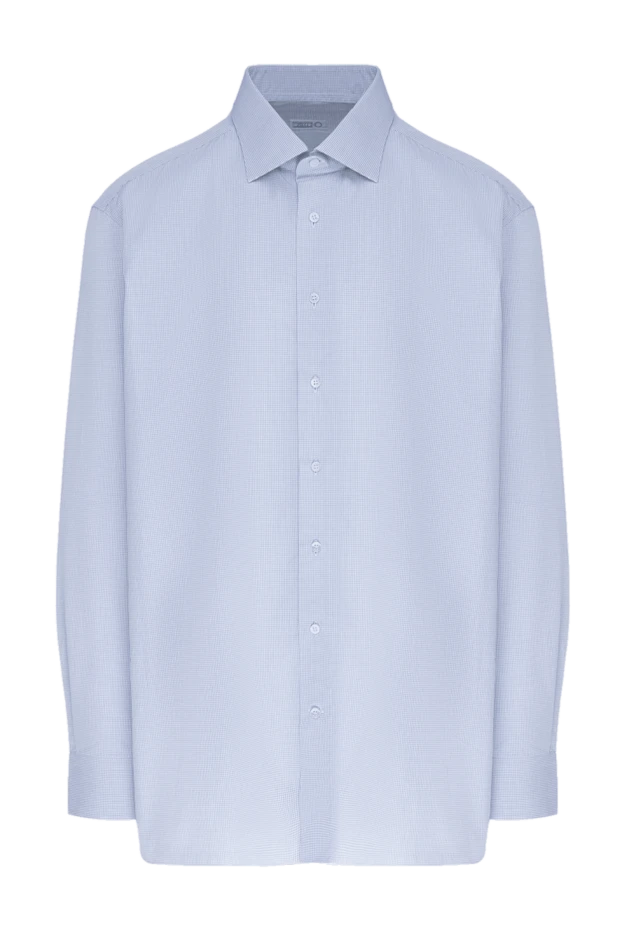 Zilli man blue cotton shirt for men купить с ценами и фото 150638 - photo 1