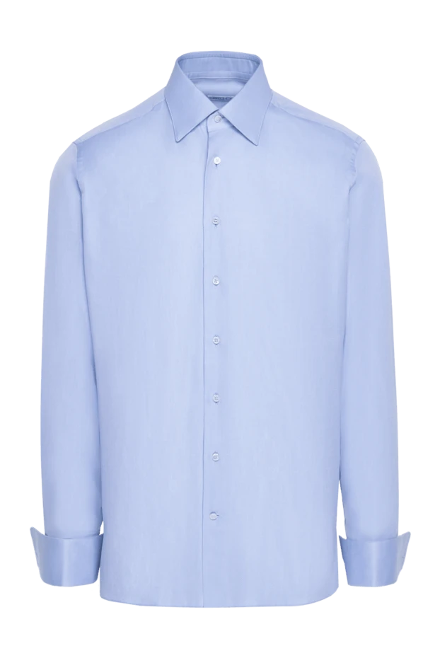 Zilli man blue cotton shirt for men купить с ценами и фото 150639 - photo 1