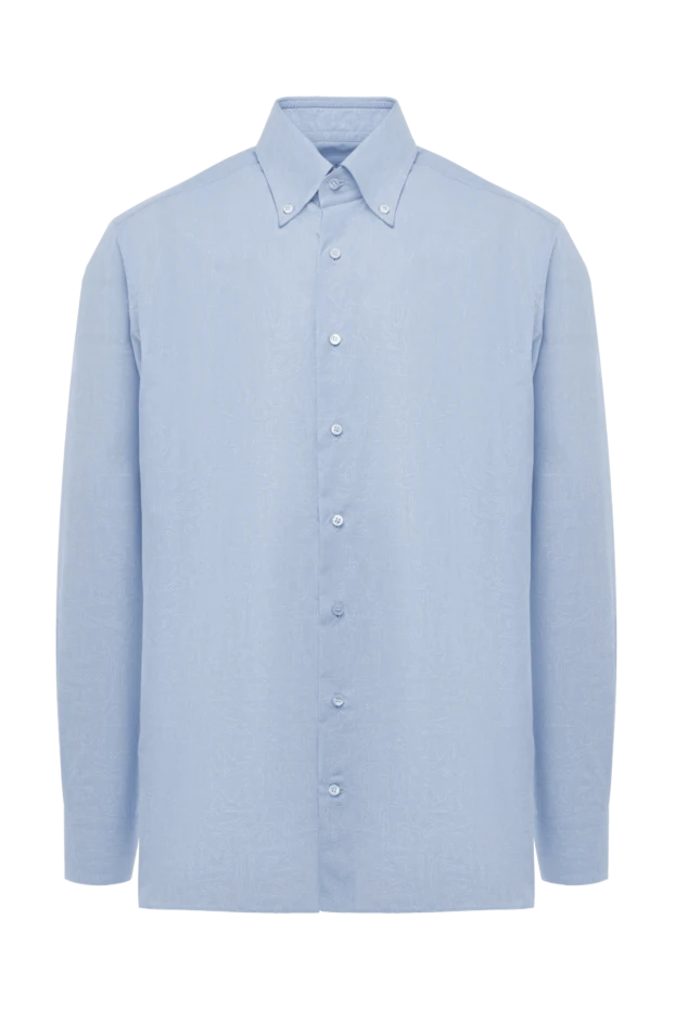 Zilli man blue cotton shirt for men купить с ценами и фото 150640 - photo 1